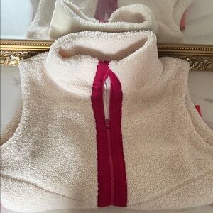 Krimson Klover Cream Vest with Pink Accents